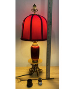 Vintage Antique Rare Co Table Lamp Brass Ceramic Bone 20.5” Tall - £189.56 GBP