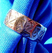 Victorian Solid 10k Rose Gold Wedding Band Wide Elegant Antique Anniversary Ring - $1,610.25