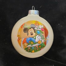 Disney Micky Mouse All Tangled Up in the Season Glass Ball Globe Xmas Ornament - £21.29 GBP