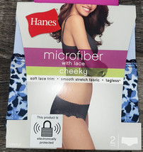 Hanes ~ 2-Pair Womens Cheeky Underwear Panties Polyester Blend Stretch ~ XL/8 - £10.32 GBP