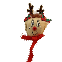 Vintage Handmade Plush Christmas Rudolph Red Nosed Reindeer Holiday Pin Brooch - £6.24 GBP