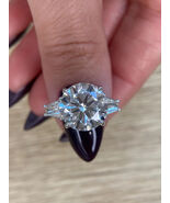 6.70 Ct Round Shape F/VS1 Lab Grown Diamond Engagement Ring 14k White Gold - $7,706.96 CAD