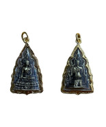 Thai Amulet With Micron Gold Frame, Wat Ceremony Edition, Cultural Keepsake - $734.12 MXN