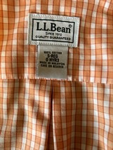 L.L Bean Men&#39;s Wrinkle Free Traditional Orange Plaid Button Shirt - £10.47 GBP