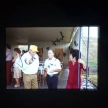 Found 35mm Slide Elderly People Backyard BBQ  Photo Original One Of A Kind - $8.49