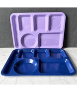 School Cafeteria Lunch Trays 6 Compartments Purple-Navy Blue Melamine 14... - $18.95