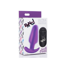 Bang! 21X Vibrating Silicone Butt Plug W/ Remote Control Purple - £44.07 GBP