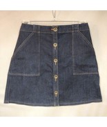 Banana Republic Jean Skirt Womens Size 4 Denim Button Front Pockets Mini... - $8.22