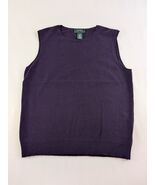 Lauren Ralph Lauren Sweater Vest L Purple 100% Cashmere Mongolia - $55.83