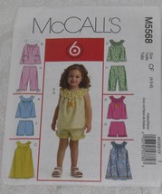 McCall&#39;s Pattern 5568 Girl&#39;s Dress, Top, Shorts &amp; Capri Pants Sizes 4-6 ... - £6.34 GBP