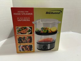 NEW ~ Brentwood Double Tiered Food Vegetable Electric Steamer 5 Qt White - £17.41 GBP