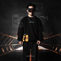 KRMLN Techwear Tactical Crewneck Digital, Cyberpunk Waterproof hoodie - $110.00