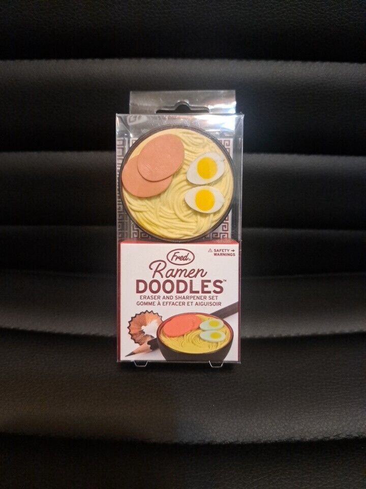 Primary image for Fred Ramen Doodles Eraser & Sharpener Set Brand New Fast Free Shipping