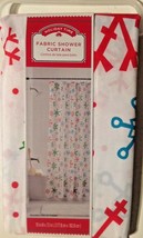 Holiday Time Christmas Snowflake Cloth Shower Curtain 70&quot; x 72&quot; New in Package - £10.92 GBP