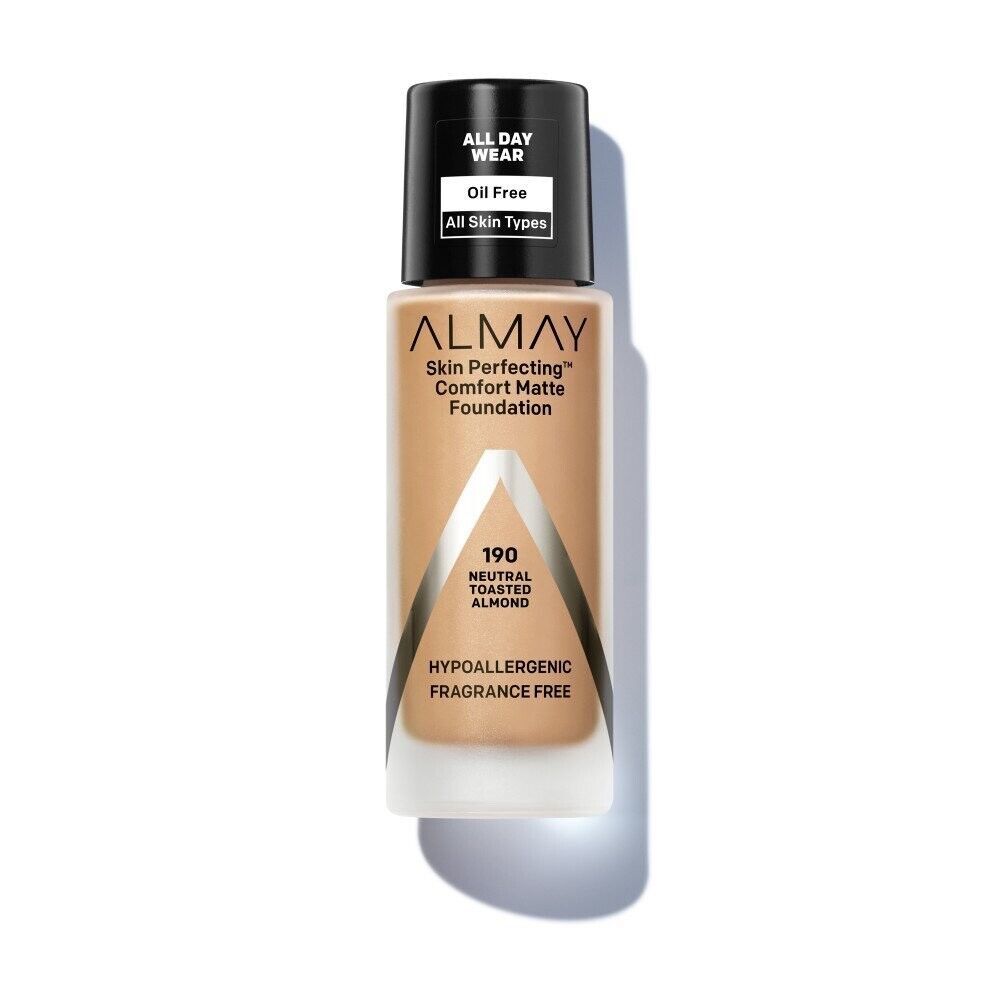 Primary image for Almay Skin Perfecting Comfort Matte Foundation 190 Neutral Toasted Almond, 1 oz.