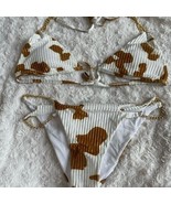 Shein 3pc Chain Cow Print Bikini W/ Hair Tie Size Medium - $20.99