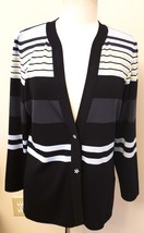 Misook Exclusively Blazer/Jacket Sz-S Black with Multicolor Stripes 100%... - £37.90 GBP