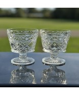2 pcs Vintage Hazel Atlas Glass Gothic Big Top Peanut Butter Footed Sher... - $452.05 MXN