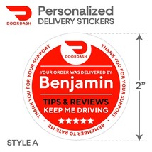 Personalized! 2&quot; Door Dash Delivery Sticker -  &quot;Tips &amp; Reviews Keep Me Driving&quot;  - £2.81 GBP+