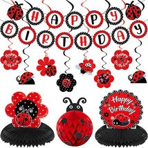 Ladybug Fancy Birthday Party Decoration Kit Cute Ladybug Birthday Banner Ladybug - £15.68 GBP