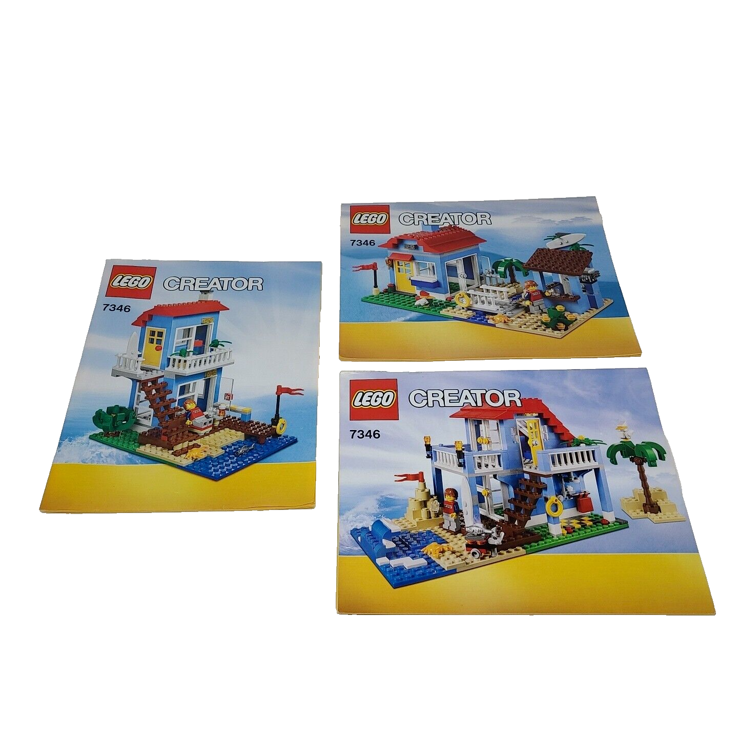 Primary image for Authentic Lego Creator 3 in 1 #7346 Seaside House 3x Instruction Manuals Only