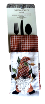 Thanksgiving Utensil Holders Cynthia Rowley Set Of 4 Embroidered Gnome H... - $29.58