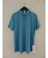 NWT LULULEMON Evolution Polo Top Shirt Men&#39;s Small HWRP Teal Blue - $85.49