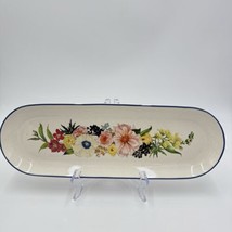 Pottery barn rimsk platter floral oval stoneware NEW Spring - £45.25 GBP