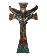 Rustic Western Turquoise Flowers Eagle Dual Pistols Cowboy Faux Wood Wal... - €29,16 EUR