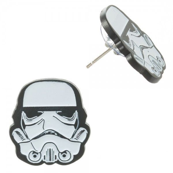 Star Wars Stormtrooper Pierced Metal Earrings Licensed From Bioworld NEW UNUSED - $14.46