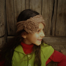 Alpaca Wool Headband  - Warm Rose Gray Fair Trade Knit Headwrap, Made in Chile - £25.94 GBP