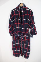 Vtg Nautica Sleepwear One Size Red White Blue Check Heavy Cotton Terry Belt Robe - £60.89 GBP