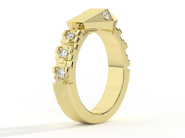 Handmade Ancient Egyptian Oroborous Snake 14K Yellow Gold Diamond Ring for Women - £2,918.43 GBP