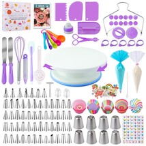 Cake Decorating Supplies Kit Tools 356Pcs, Baking Accessories With Cake Turntabl - £34.36 GBP