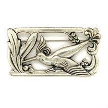 Vintage Sterling Signed by Coro Norseland Carved Hoopoe Bird Ornate Frame Brooch - £58.33 GBP