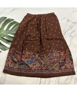 Evelyn de Jonge Womens Vintage 80s Midi Skirt Size 10 Brown Pheasant Bir... - $44.66 CAD