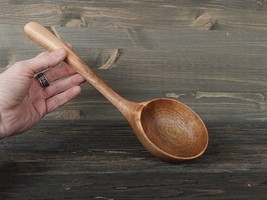 Unique handmade wooden ladle Large serving spoon Walnut wood spoon - $65.00