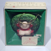 VTG Ziggy Ornament 1982 American Greetings Christmas Wreath & Bow NOS In Box - £7.13 GBP
