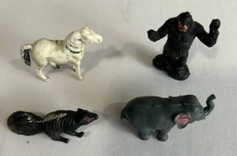 Vintage Zebra King Kong Elephant Skunk Plastic Figures Larami Corp Hong ... - £10.82 GBP