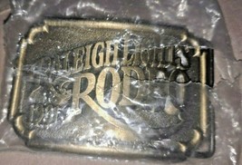 VINTAGE  RALEIGH LIGHTS RODEO 1981 BRASS WESTERN BELT BUCKLE  - £10.95 GBP