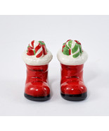 Christmas Salt &amp; Pepper Shakers Miniature Santa Boots Candy Canes Gifts ... - £11.78 GBP