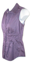 NY &amp; Co Button Blouse Patterned Purple Sleeveless Collared Fitted Womens... - $8.89