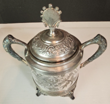 Rare Vintage EW.  c 1885  quadruple plated  Sugar Bowl  7 3/4 “ Tall  - £47.95 GBP