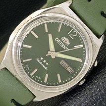 Automatic Orient Japan 46941 Mens Day&amp;Date Green Color Dial Watch a431482-1 - $31.99