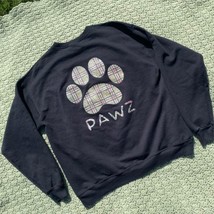 Pawz black sweatshirt with a plaid paw at the back - $35.00