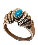 Vintage Wheeler Manufacturing Co Turquoise Sterling Silver ring size 8 - $56.51