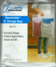 2 Big 5 Gal Xl Large Clear Plastic Storage Bags W Handle 20&quot;x20&quot; Zi P Clothes Bag - £19.08 GBP