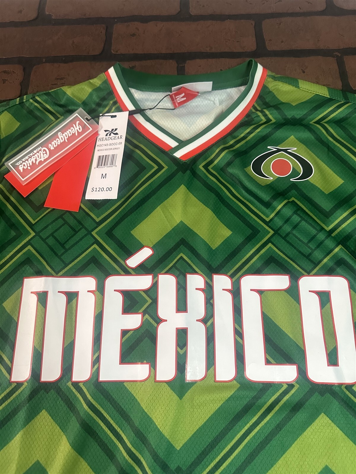 Mexico 1990 Monde Tasse National Équipe Headgear Classics Football Jersey ~ Item image 2