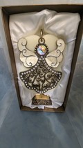 PIER 1 Guardian Angel Metal Hanging Ornament w/Stand Enamel Rhinestones box - £27.61 GBP