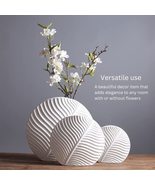 MIAJO White Ceramic Vase with Leaves Pattern Embossed - $39.99